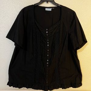 Cute Ruffled Cotton Blouse Sz 2XL